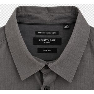 Kenneth Cole New York men's charcoal gray long-sleeve button-up shirt